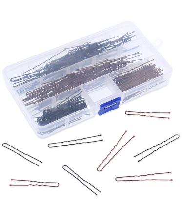 SWPEET 220-Piece U-Shaped Hair Needle Set for Kids & Girls - 5cm & 6cm Shaft Shape Hair Clips with Storage Box - Brown & Black - Buy Online on GoSupps.com