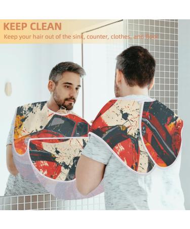 Red Racing Cars Beard Bib Apron | Beard Hair Catcher for Men | Perfect Gift for Dad Husband | Fathers Day Anniversary Christmas | 2 Suction Cups Included - Buy Online on GoSupps.com