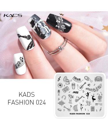 Kads 4PC Animal & Floral Nail Art Stamp Plates Set - Mermaid Guitar & Panda Patterns for Fashionable Manicure Design - Buy Online on GoSupps.com