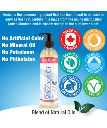 Real Relief Arnica Combo Set (4 oz Cream + 8 oz Massage Oil) - Buy Online on GoSupps.com