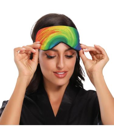 Haskirky Light Blocking Eye Mask for Deep Sleep - Adjustable Adult Men and Women Travel Accessories for Yoga, Meditation, Business Trips - Comfortable, Breathable & Smooth - Rainbow Vortex Design - Buy Online on GoSupps.com