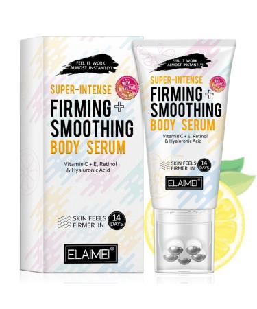 P-Beauty Burning Body Cream with Vitamin C, E, Retinol, Hyaluronic Acid and Caffeine with Massage Applicator - Anti Cellulite Body Cream, Moisturizing Body Serum and