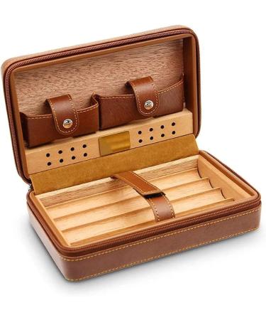 Cigar Boxs Humidors Cigar Box Cigar Humidor Leather Humidor Travel Cigar Case Portable Cigar Humidor Box with Humidifier Cow Leather and Classic Fit 4 Cigars - Buy Online on GoSupps.com