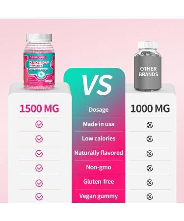 Buy Apple Cider Vinegar Gummies 1500mg Keto ACV with Pomegranate & Beet Low Sugar Vegan Detox Gummies - 60 Count - Buy Online on GoSupps.com