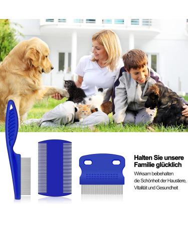 3-Piece Cat & Dog Flea Comb Set - Stainless Steel Pet Care Combs for Flea & Lice Removal | Effective Tear Stain Remover - Buy Online on GoSupps.com