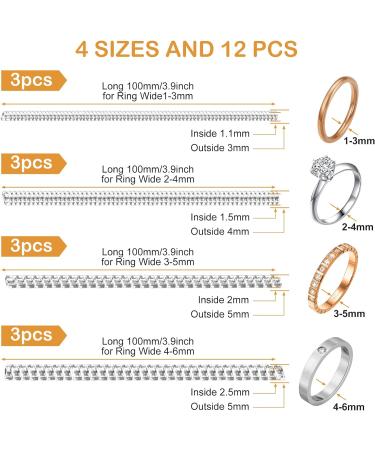 ARCUAT Ring Sizer Adjuster 12 Pack - Invisible Clear Silicone Ring Guard for Women Men - Ring Resizer Tightener Spacer - Resize Loose Rings Easily - Buy Online on GoSupps.com