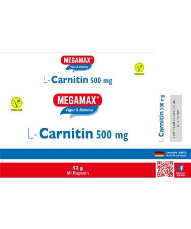 Buy Megamax L-Carnitine 500 mg Capsules - 60 Count for Enhanced Energy & Fat Loss | International Shipping Available - Buy Online on GoSupps.com