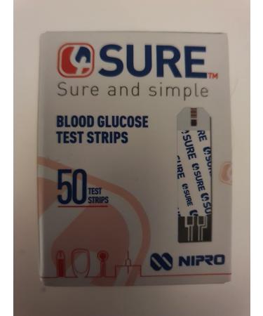 4Sure and Simple Blood Glucose Test Strips 1 x 50