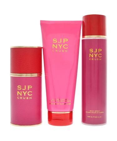 SJP NYC Crush By SJP Gift Set For Women - Clean Romantic Ultra-Feminine Fragrance - Fruity-Floral Notes Of Coconut And White Flowers - 3.4 oz EDP 8 oz Body Spray 6.7 oz Body Lotion - 3 Pc 6.7 Fl Oz (Pack of 1) - Buy Online on GoSupps.com