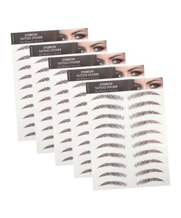 NOLITOY 5 Sheets Eyebrow 3d Sticker Stickers Eyebrow Sticker for Women Eyebrow Tattoos Natural Template Miss