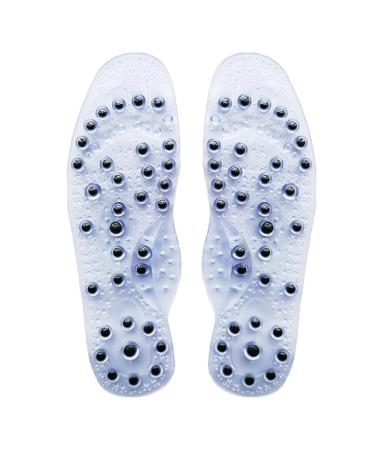Yarpiany Foot Insoles Magnetic Therapy Reflexology Sandals Foot Therapy Reflexology Pain Relief Magnetic Insoles with 68 Magnets White Female