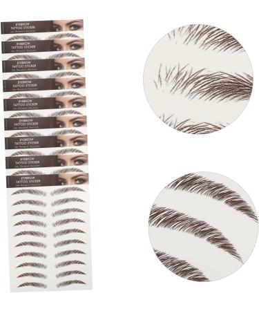 BIUDECO Fake Eyebrow Stickers 9 Sheets Waterproof Eyebrow Stickers 6d Hair-like Eyebrows Stickers Eyebrow Trimming 3d Cosmetic - Buy Online on GoSupps.com