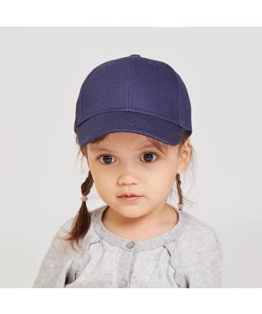 LANGZHEN 100% Cotton Kids Baseball Cap Hat - Adjustable Sun Hat for Girls Boys 2-4 Years Navy - Buy Online on GoSupps.com