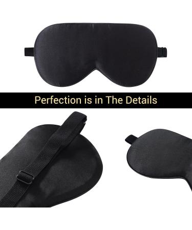 LaCourse 100% Natural Mulberry Silk Sleep Eye Mask - 19 Momme Organic Silk - Adjustable for Women & Men - Black - Buy Online on GoSupps.com