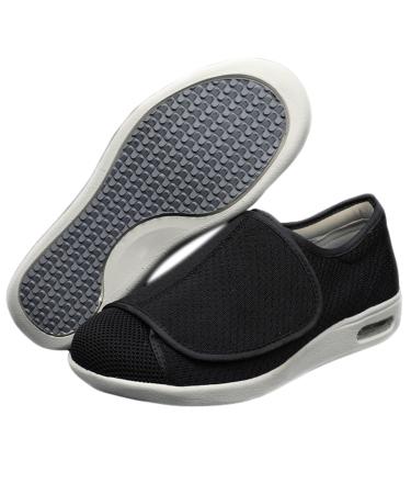 LGZY Plantar Fasciitis Shoes for Women Men's Diabetic Shoes Wide Fit Walking Shoes for Diabetics Orthopedic and Swollen Feet Support Lightweight Comfortable Breathable Black 46 EU 46 EU Black