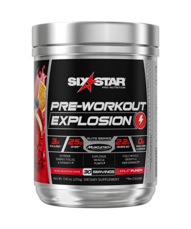 Six Star Pre-Workout Explosion 30 Servings Fruit Punch US Creatine Free Fruit Punch 30 Servings