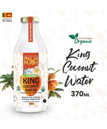 PALM RUSH Organic King Coconut Water - 100% Natural USDA Certified Organic Non-GMO Gluten-Free No Added Sugar Rich in Electrolytes Vegan (Pack of 4) Original 370 ml (Pack of 4) - Buy Online on GoSupps.com