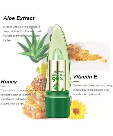 Aloe Vera Lip Balm - Magic Temperature Colour Changing Lipstick - Long Lasting Moisturising Jelly Aloe Vera Lipstick - Lip Stick for Lip Makeup Lip Dryness & Cracking Care - Buy Online on GoSupps.com