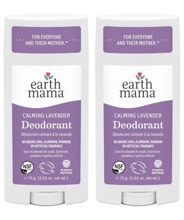 Earth Mama Calming Lavender Deodorant | Safe for Sensitive Skin Pregnancy and Breastfeeding Contains Organic Lavender Calendula and Coconut Oil No Baking Soda or Aluminum 2.65-Ounce (2-Pack) NEW Calming Lavender 2.65 Ounce (Pack of 2) - Buy Online on GoSupps.com