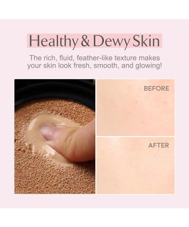 LA MUSE Correct Care Complete Cushion Foundation - Moisture Glow Full Coverage Lightweight Natural Beige for All Skin Tones | Protects & Radiates Skin (1 Refill Included) - International Shipping Available - Buy Online on GoSupps.com