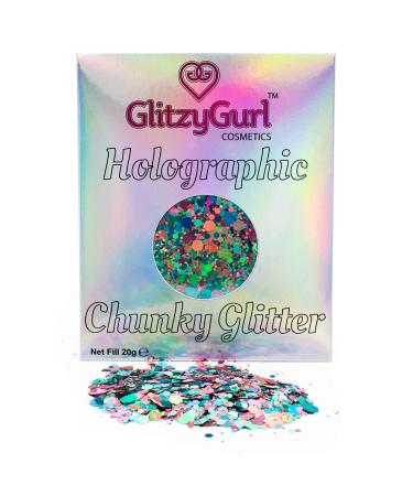 20g Holographic Chunky Glitter GlitzyGurl Festival Glitter Cosmetic Face Body Hair Nails Cosmic Princess