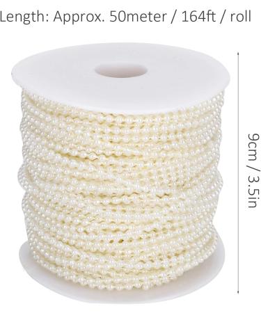 NestNiche Faux Ivory Pearl Strand Bead Roll - Wedding Party Decoration Craft Supplies - 0.1 inch Cream Beads for Girls - Buy Online on GoSupps.com