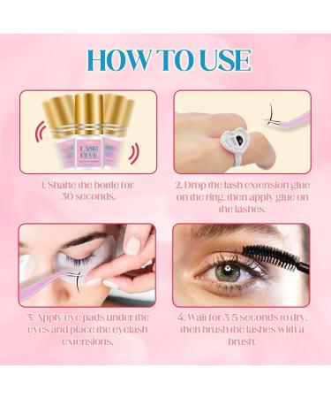 Professional Extra Strong Lash Extension Glue - Fast Drying 8 Weeks Retention Black Adhesive for Semi-Permanent Extensions - 5ml - Buy Online on GoSupps.com