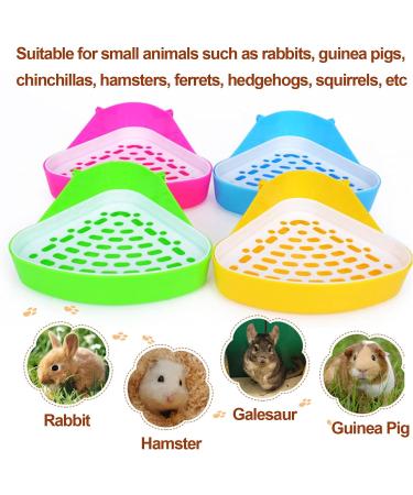 Kathson Triangular Potty Trainer for Small Pets - Ideal for Guinea Pigs Rabbits Hamsters & More | Corner Hay Toilet & Litter Box in Yellow - Buy Online on GoSupps.com