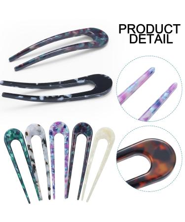 24 Pcs Tortoise Shell U Shaped Hair Pins for Vintage Thick Thin Hair - 4.5 Inch Cellulose Acetate French Hair Forks - Bun Chignon Pin for Women Girls - Buy Online on GoSupps.com
