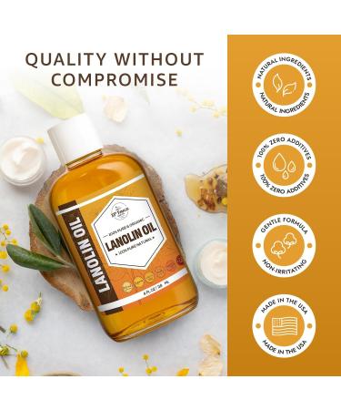 Lanolin Oil (4oz) | Cold Pressed Unrefined |Deep Moisturizer for Skin, Lips & Hair | Softens, Protects & Restores Dry or Cracked Skin | Natural Emollient for Creams, Balms & Conditioners | 4 Ounces - Buy Online on GoSupps.com