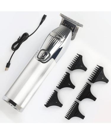 Kemei Professional Hair Clipper for Men - Cordless Rechargeable Trimmer with 6 Guide Combs and T-Blade for Hair Cutting and Grooming (S-Silver) - Buy Online on GoSupps.com