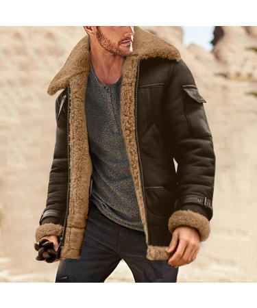 Buy Hanxiulin Fleece Jacket for Men - Cozy Windproof Plush Hooded Coat in Brown - Elegant 4XL Winter Outerwear - Buy Online on GoSupps.com