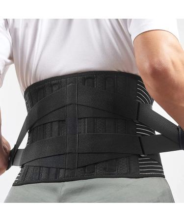 Adjustable belt waist-loving orthopedic corset vertebral saleset vertebral decompression Double-hitting waist trainer orthosis alleviation of back pain (color: black size: xx-lar xxl black