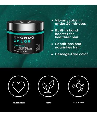 XMONDO Color Turquoise Mask & Dye | Bond Booster & Hyaluronic Acid | Vegan Nourishment 8 Fl Oz 1-Pack - Buy Online on GoSupps.com