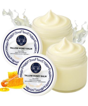 zdiwond Grass Fed Tallow Honey Balm-Grass Fed Health Beef Tallow Manuka Honey Balm Face Korean Organic Facial Cream Natural Unscented Whipped Moisture & Wrinkle for Face & Body Skin Moisturizer (2)