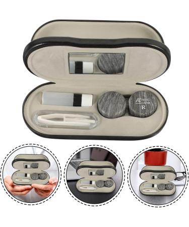 Lurrose Dual-Purpose Travel Glasses Case Set | Leather Contact Lens Etui | Trendy Sunglasses Holder | Compact 15.8x7.4cm for Home & Outdoor Use - Buy Online on GoSupps.com