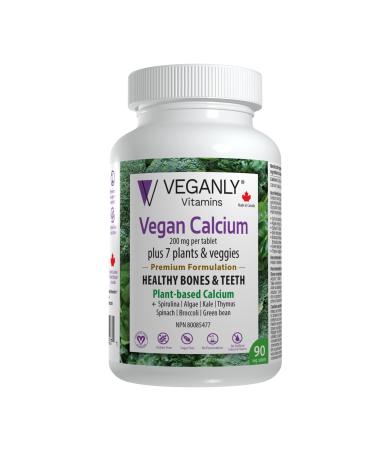 VEGANLY Vitamins- Vegan Calcium Plus 7 for Healthy Bones and Teeth (90 caps) Plant-Based Supplement - Buy Online on GoSupps.com