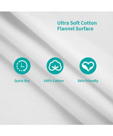 AsoHomx Waterproof Diaper Changing Pad Liners - 6PK White | Large & Soft Flannel Cotton | Reusable & Portable Baby Changing Mat - Buy Online on GoSupps.com