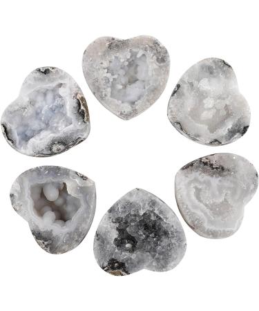 Home Decoration Natural Agate Geode Heart Shape Stone Crystals HalvesStones Slice Specimen Collection Loving Gifts 55-65mm Stones ningxiao (Size : 2pcs) - Buy Online on GoSupps.com