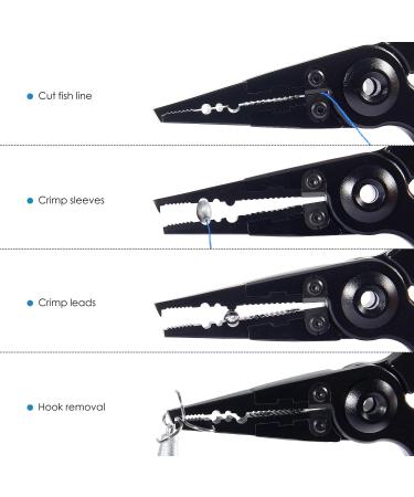 Dr.meter Aluminum Fishing Pliers | Saltwater Resistant Gear with Tungsten Carbide Cutters | Hook Remover, Fish Holder, Gripper & Gloves | Fishing Gifts for Men - Buy Online on GoSupps.com