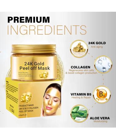 Peel-Off Masque Pour Or 24k 24k Gold Peel Off Mask Anti-Wrinkle Anti Aging Face Mask for All Skin Types Skin Firming & Rejuvenating for Radiant Face Masks Korean Cosmetics 120 ml - Buy Online on GoSupps.com