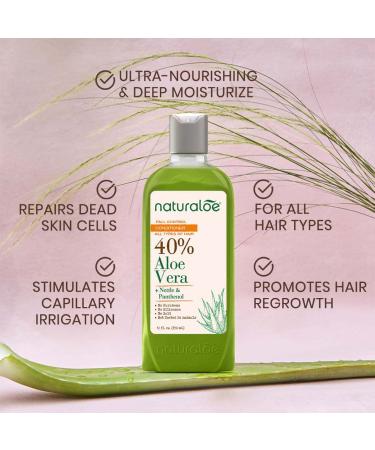 Hair Fall Control Conditioner - 100% Vegan & Eco-Friendly Infused with 40% Aloe Vera Gel Cruelty-Free No Parabens or Silicones - 12 fl oz - Buy Online on GoSupps.com