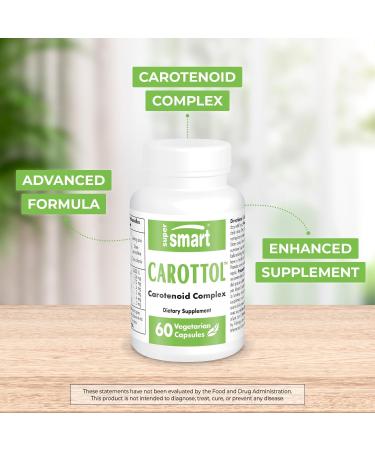 Supersmart Carottol Carotenoid Complex Supplement - Beta Carotene Lycopene Lutein & Zeaxanthin for Vision & Eye Health - Non-GMO Gluten Free - 60 Vegetarian Capsules | Immune Booster - Buy Online on GoSupps.com