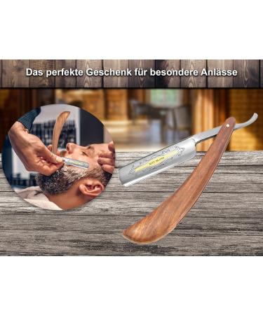 Luxury Gold Etched Straight Razor | Premium Precious Wood Shaft | Classic Wet Shaving Experience - International Shipping Available - Buy Online on GoSupps.com