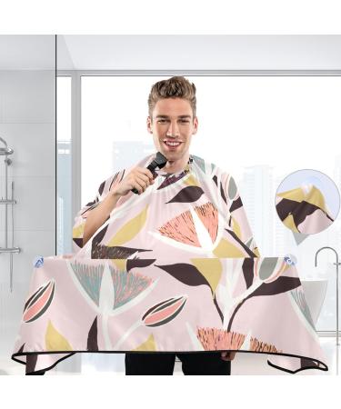 Waterproof Barber Cape - Pink Leaf & Cheetah Print Hair Cutting Bib for Men & Women | Durable Haircut Cape for Stylish Grooming - Buy Online on GoSupps.com