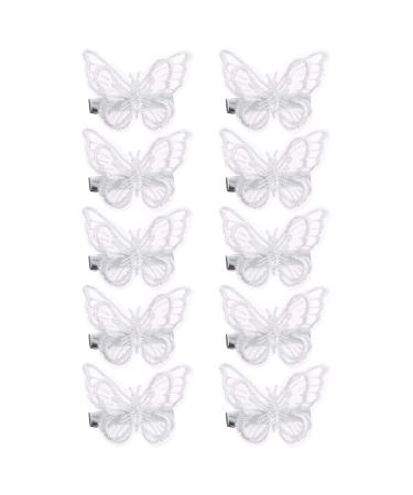 Frcolor 10 pieces of butterflies hair clips vintage lace pearl butterfly shaped hairpin metal embroidery snap hair clips hair jewelry gifts for women girls