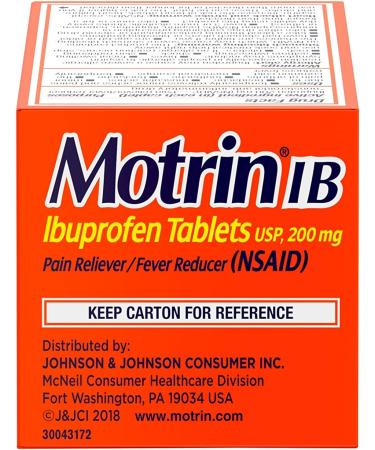 Motrin IB 200mg Tablets - Fever, Muscle Aches, Headache & Back Pain Relief - 24 Ct - Buy Online on GoSupps.com
