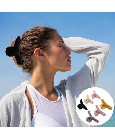 Heallily 6Pcs Plush Hair Grip Clips - French Design Jaw Clips for Women | Perfect for Half Up Styles & Holiday Sock Filling - Buy Online on GoSupps.com