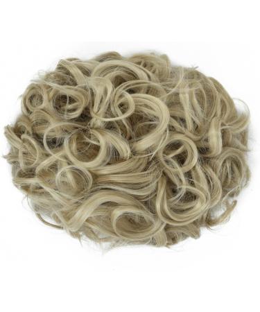 Yamel Curly Ash Blonde Chignon Hairpiece | Synthetic Updo Bun Extensions for Women - Buy Online on GoSupps.com