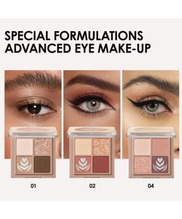 CARSLAN 4 Color Eyeshadow Palette - Nude Neutral Matte and Glitter Shimmer Shades - Travel-Friendly Makeup Set - 04 c.04 Latte - Buy Online on GoSupps.com